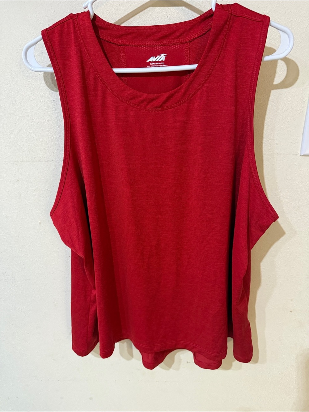 Avia Crimson Red Flowy Athletic Tank Top with Mesh Back